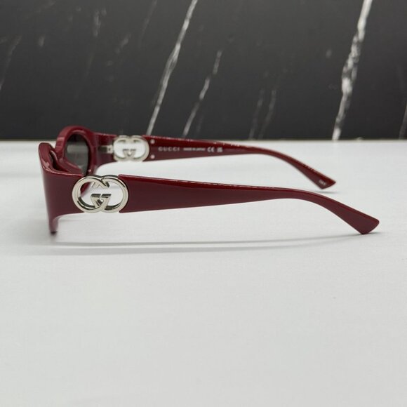 NEW GUCCI GG1662SA 006 SUNGLASSES WOMEN BURGUNDY OVAL EYEWEAR main image 7